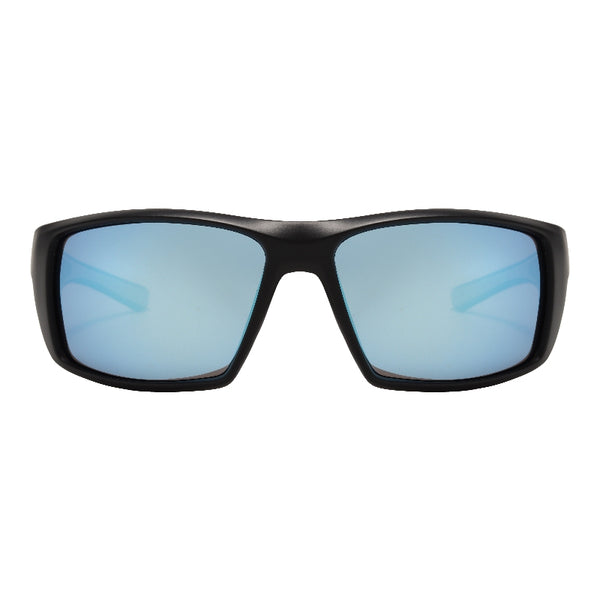 L0196 - Matte Black Ice Blue Mirror