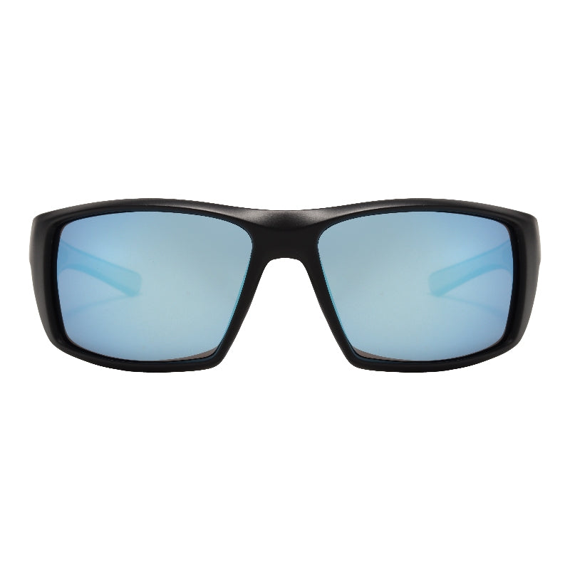 L0196 - Matte Black Ice Blue Mirror