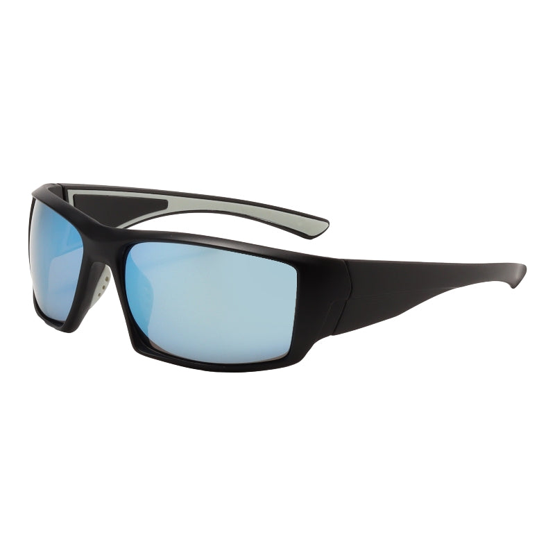 L0196 - Matte Black Ice Blue Mirror